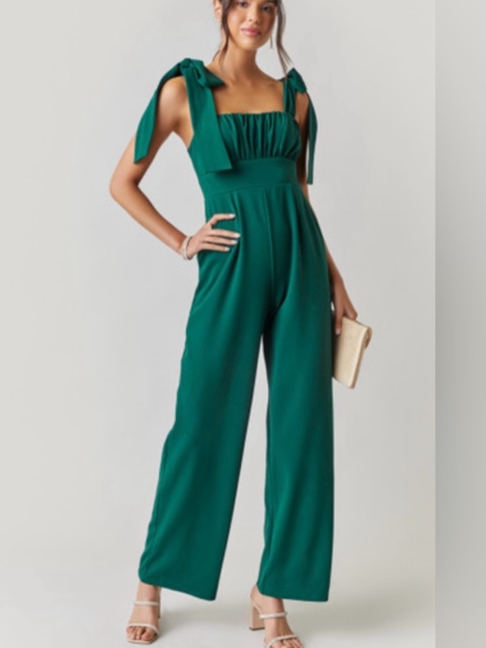 NWOT Francesca's Large Emerald Jumpsuit